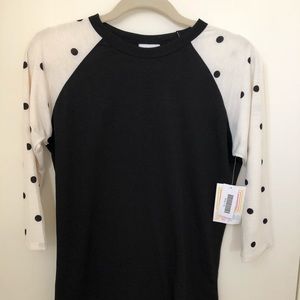 NWT XS Polka Dot LLR Black & White Randy